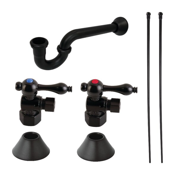 Kingston Brass CC43100LKB30 Traditional Plumbing Sink Trim Kit W/ P-Trap, Matte Black CC43100LKB30 - main